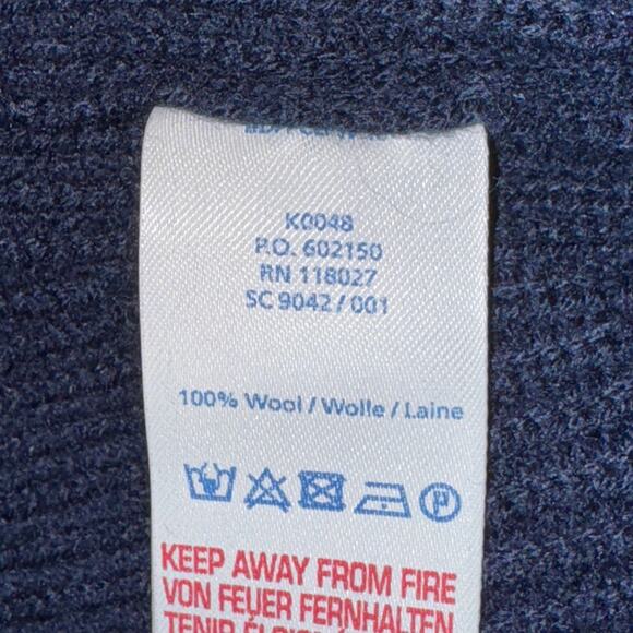 Boden Open Front Cardigan Women's Size XL Navy Blue 100% Wool Collared - Picture 5 of 5